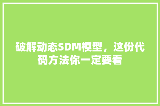 破解动态SDM模型，这份代码方法你一定要看