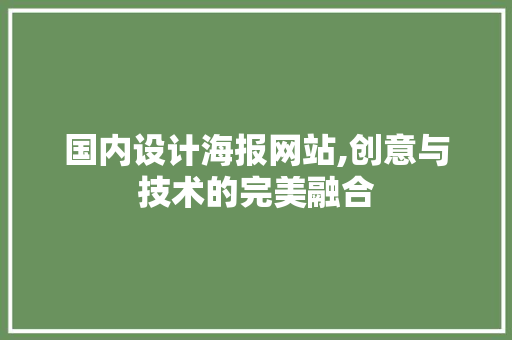 国内设计海报网站,创意与技术的完美融合 网站建设