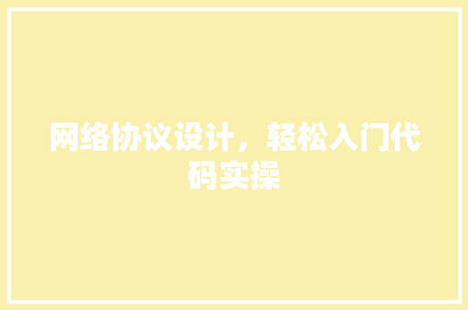 网络协议设计，轻松入门代码实操