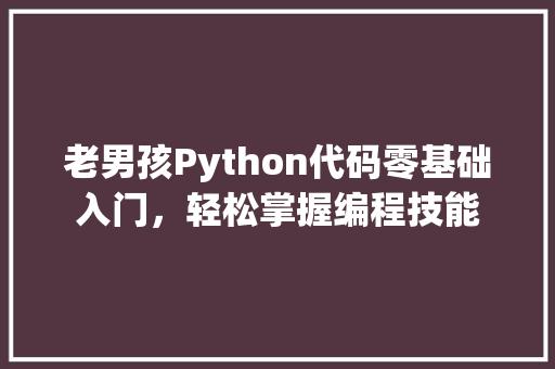 老男孩Python代码零基础入门，轻松掌握编程技能