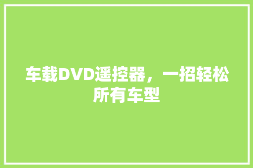 车载DVD遥控器，一招轻松所有车型