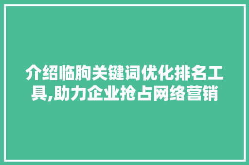 介绍临朐关键词优化排名工具,助力企业抢占网络营销高地