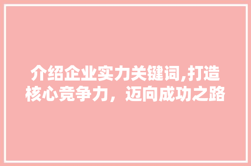 介绍企业实力关键词,打造核心竞争力，迈向成功之路