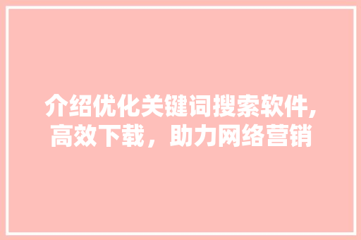 介绍优化关键词搜索软件,高效下载，助力网络营销