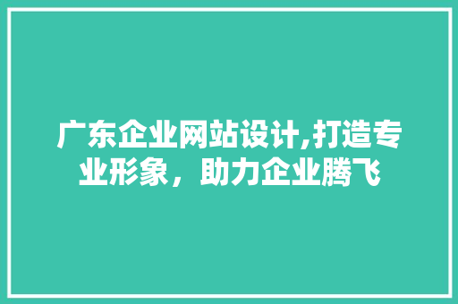广东企业网站设计,打造专业形象，助力企业腾飞 后端技术