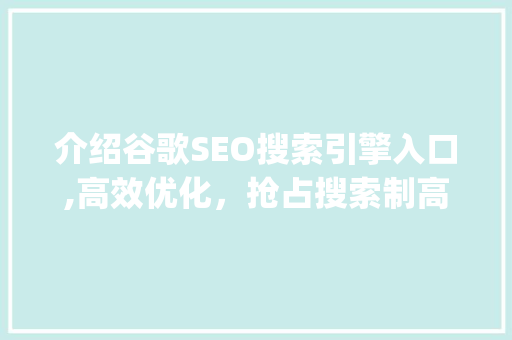 介绍谷歌SEO搜索引擎入口,高效优化，抢占搜索制高点_谷歌seo搜索引擎入口官网下载