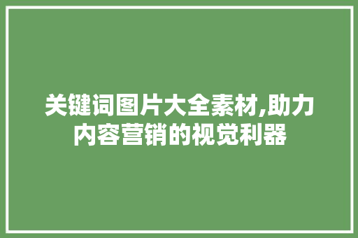关键词图片大全素材,助力内容营销的视觉利器