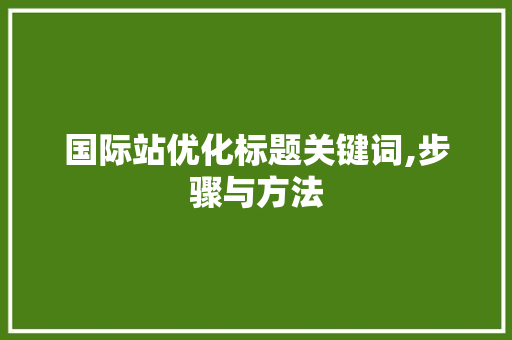国际站优化标题关键词,步骤与方法