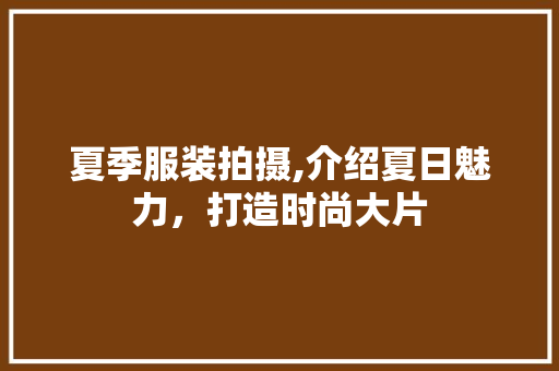夏季服装拍摄,介绍夏日魅力，打造时尚大片