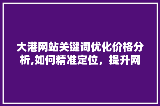 大港网站关键词优化价格分析,如何精准定位，提升网站流量