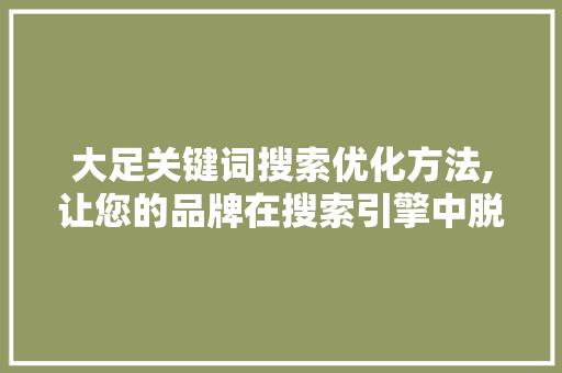 大足关键词搜索优化方法,让您的品牌在搜索引擎中脱颖而出