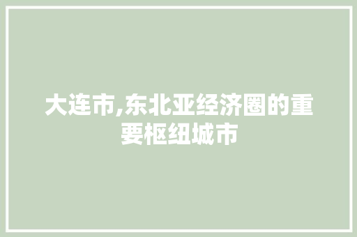 大连市,东北亚经济圈的重要枢纽城市