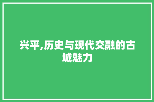 兴平,历史与现代交融的古城魅力
