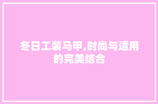 冬日工装马甲,时尚与适用的完美结合