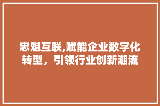 忠魁互联,赋能企业数字化转型，引领行业创新潮流