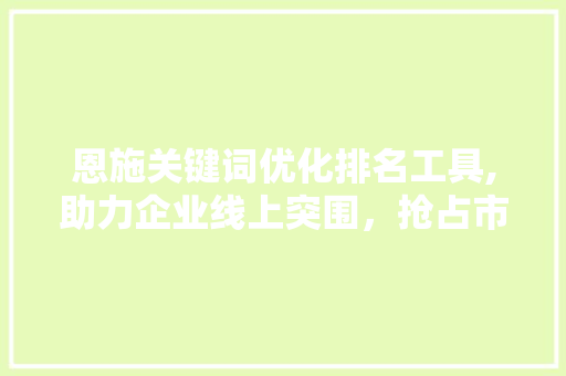 恩施关键词优化排名工具,助力企业线上突围，抢占市场先机