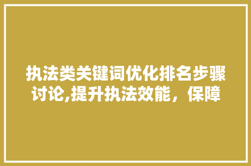 执法类关键词优化排名步骤讨论,提升执法效能，保障社会和谐
