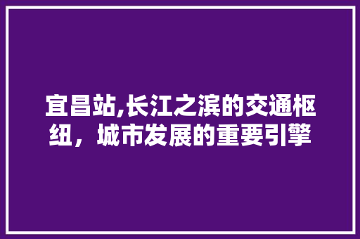 宜昌站,长江之滨的交通枢纽，城市发展的重要引擎