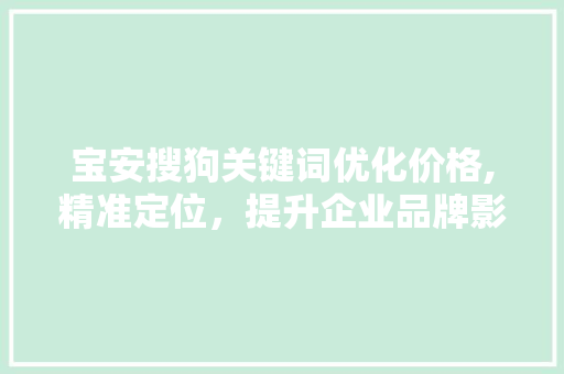 宝安搜狗关键词优化价格,精准定位，提升企业品牌影响力