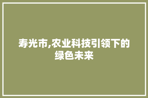 寿光市,农业科技引领下的绿色未来