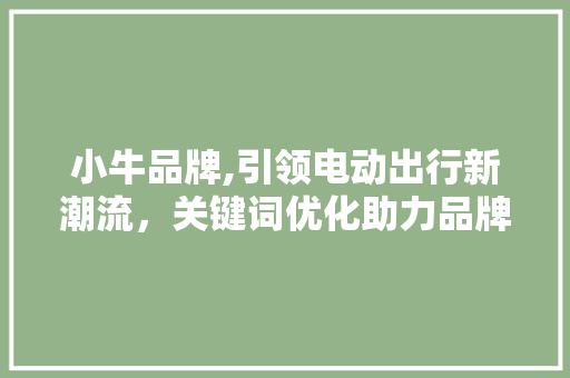 小牛品牌,引领电动出行新潮流，关键词优化助力品牌腾飞
