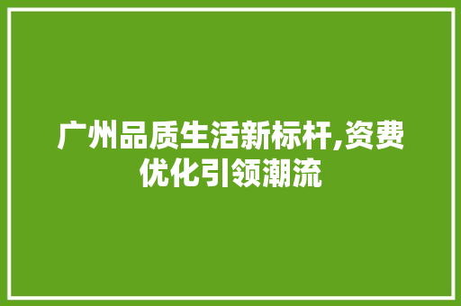 广州品质生活新标杆,资费优化引领潮流