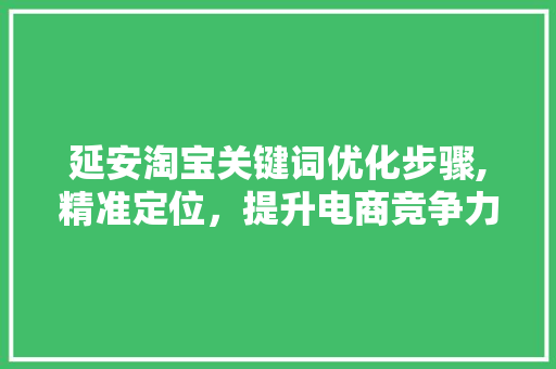 延安淘宝关键词优化步骤,精准定位，提升电商竞争力 MySQL