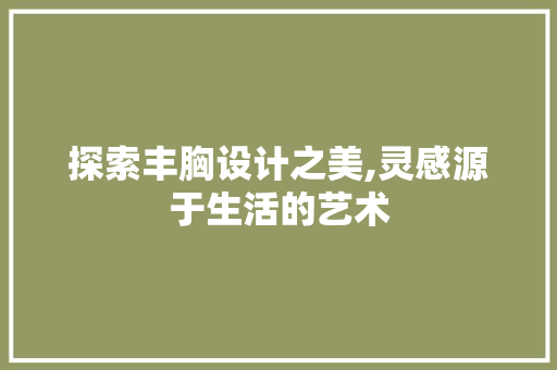 探索丰胸设计之美,灵感源于生活的艺术