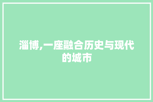 淄博,一座融合历史与现代的城市