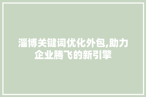 淄博关键词优化外包,助力企业腾飞的新引擎