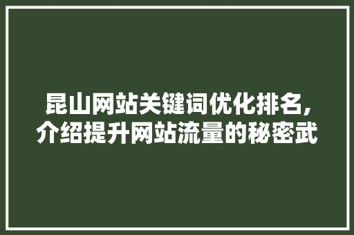 昆山网站关键词优化排名,介绍提升网站流量的秘密武器