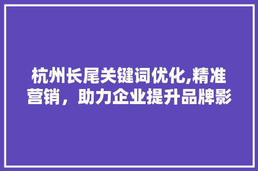 杭州长尾关键词优化,精准营销，助力企业提升品牌影响力