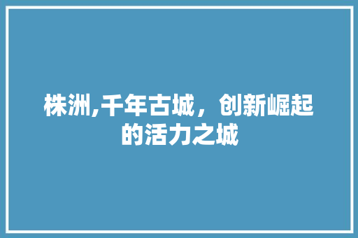 株洲,千年古城，创新崛起的活力之城