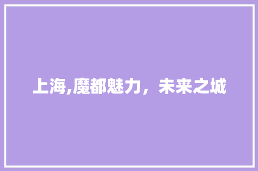 上海,魔都魅力，未来之城