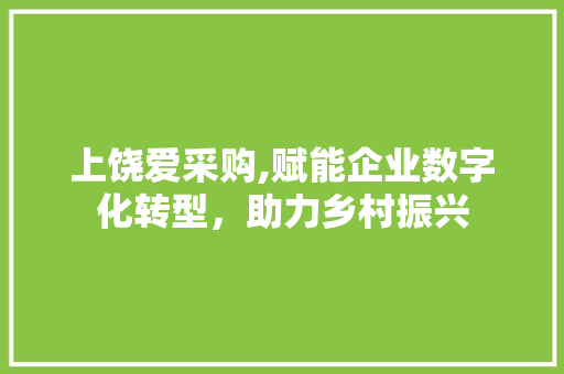 上饶爱采购,赋能企业数字化转型，助力乡村振兴