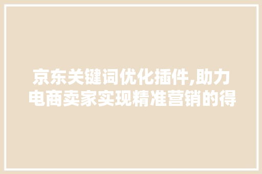 京东关键词优化插件,助力电商卖家实现精准营销的得力助手