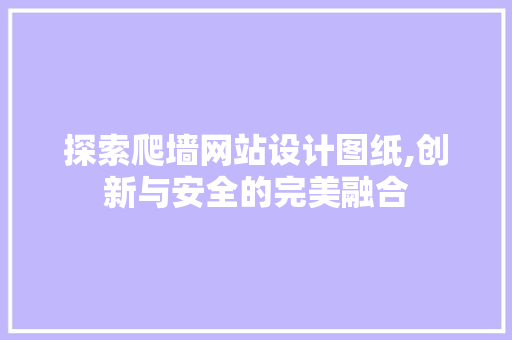 探索爬墙网站设计图纸,创新与安全的完美融合