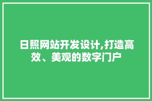 日照网站开发设计,打造高效、美观的数字门户 商务信函
