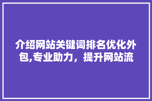 介绍网站关键词排名优化外包,专业助力，提升网站流量与品牌价值