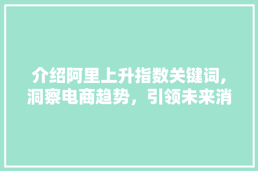 介绍阿里上升指数关键词,洞察电商趋势，引领未来消费
