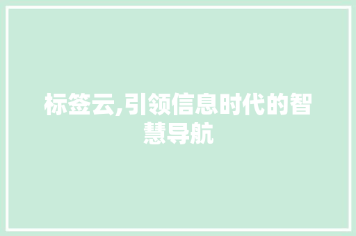 标签云,引领信息时代的智慧导航 商务信函