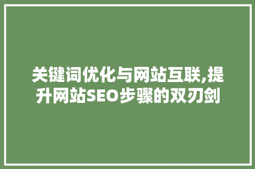 关键词优化与网站互联,提升网站SEO步骤的双刃剑