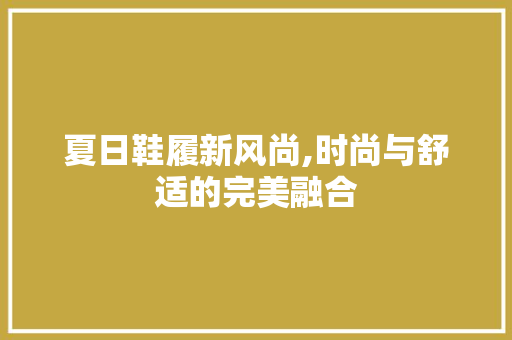 夏日鞋履新风尚,时尚与舒适的完美融合