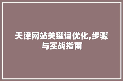 天津网站关键词优化,步骤与实战指南