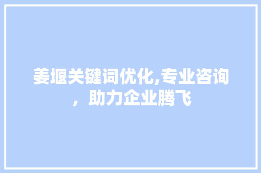 姜堰关键词优化,专业咨询，助力企业腾飞