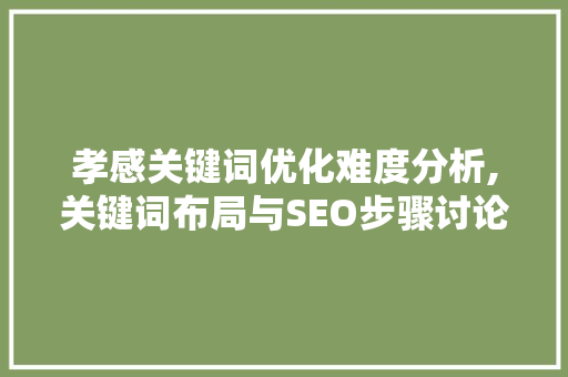 孝感关键词优化难度分析,关键词布局与SEO步骤讨论