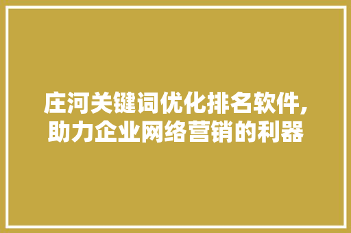 庄河关键词优化排名软件,助力企业网络营销的利器