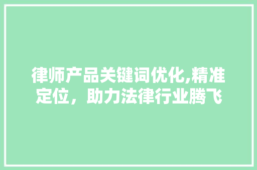 律师产品关键词优化,精准定位，助力法律行业腾飞