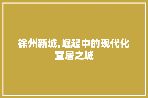 徐州新城,崛起中的现代化宜居之城