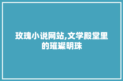 玫瑰小说网站,文学殿堂里的璀璨明珠 后端技术